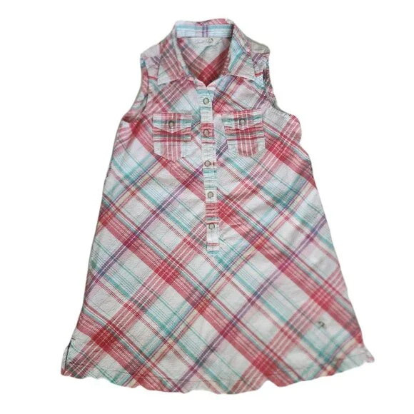Arnold Palmer Little Girls Pink/Multicolor Plaid Sleeveless Dress Size 60-120 cm - Picture 2 of 10